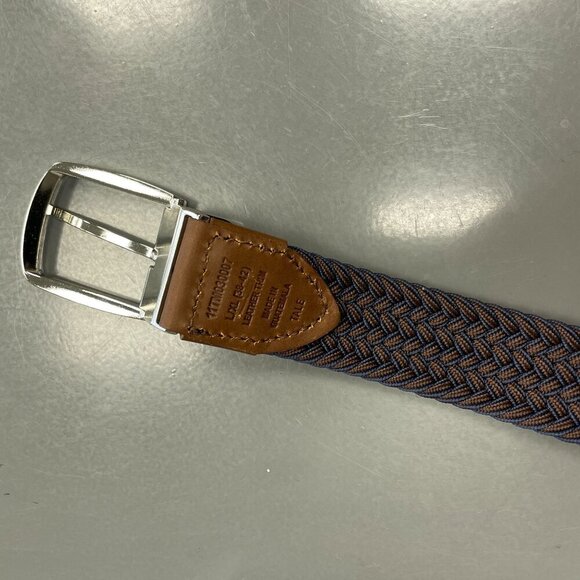 NEW Tommy Bahama Men's L/XL 38-42 Navy/Brown Reversible Belt Leather Trim - Picture 4 of 8